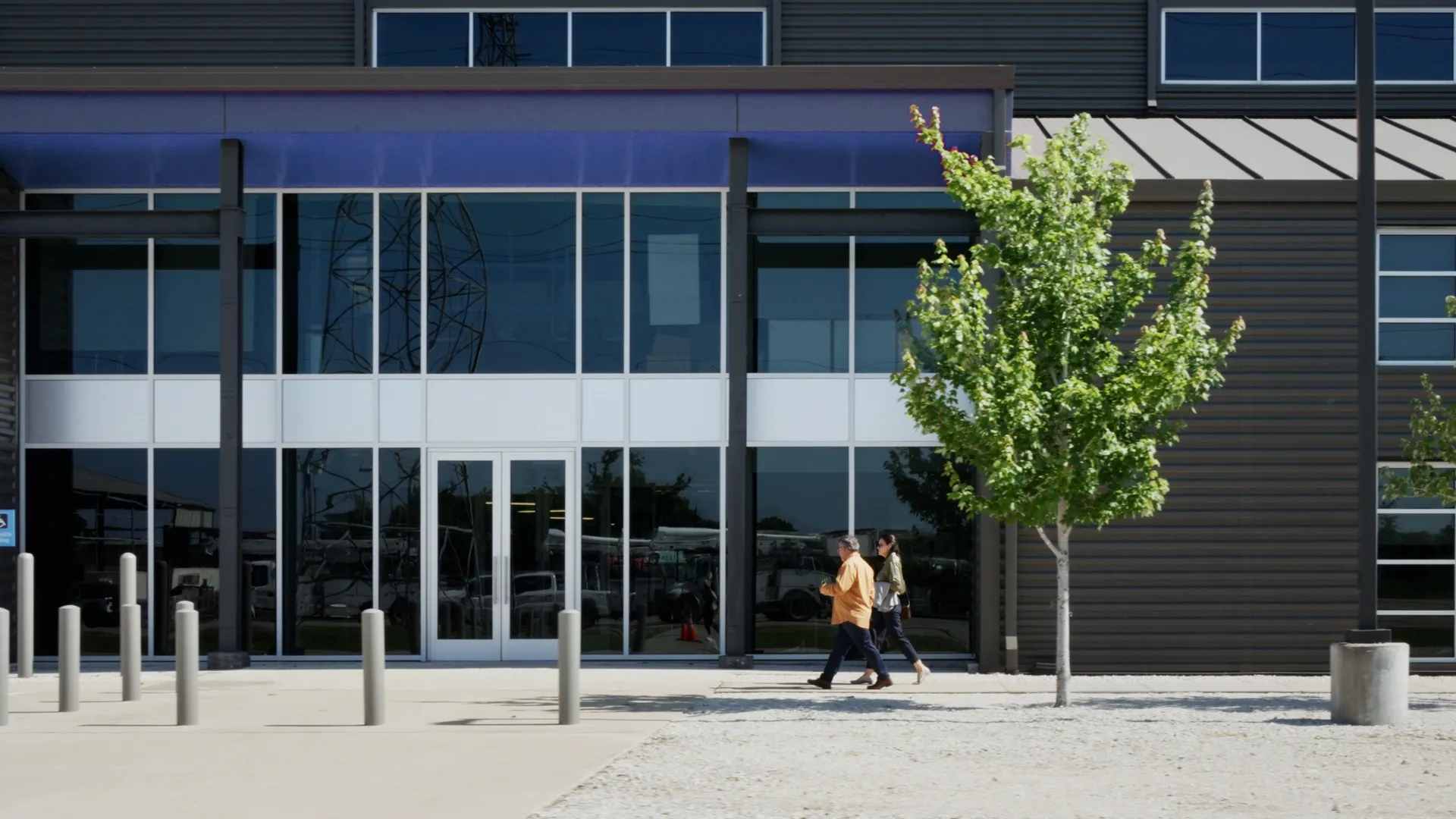 Entrance of a modern commercial building in the Lower Mainland